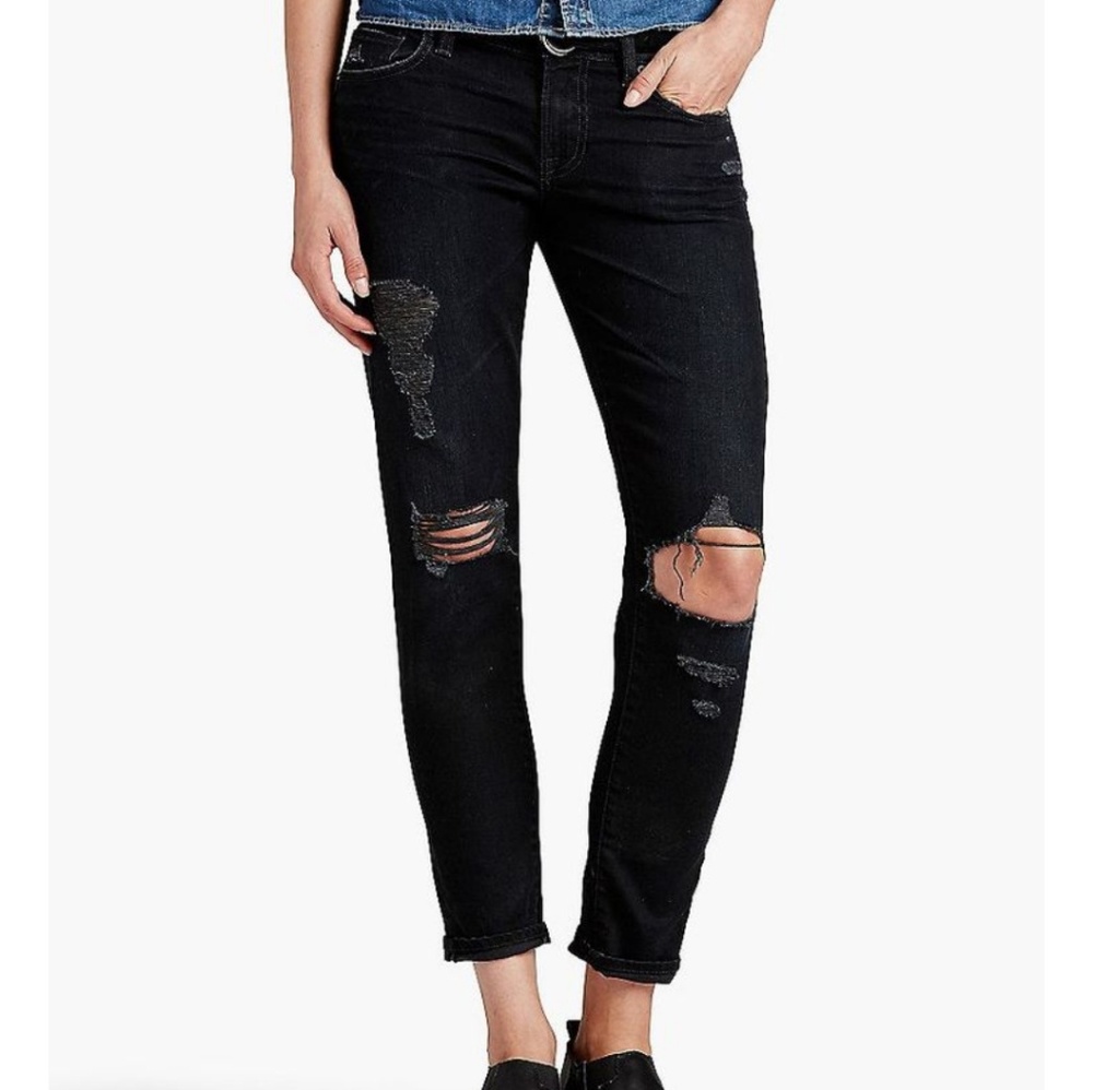 Lucky Brand black distressed jeans